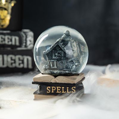 Glitzhome Set of 4 100MM Halloween Polyresin Haunted House Water Globe Image 1