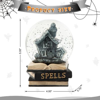 Glitzhome Set of 4 100MM Halloween Polyresin Haunted House Water Globe Image 3