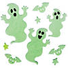 Glow In The Dark Ghosts Halloween Gel Window Clings - 9pc Image 1