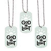 Glow-in-the-Dark God is Light Dog Tag Necklaces - 12 Pc. Image 1
