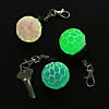 Glow-in-the-Dark Mesh-Covered Squeeze Ball Backpack Clips - 12 Pc. Image 1