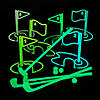 Glow-in-the-Dark Mini Golf Course Game for 4 Image 1