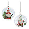 Gnome Ball Ornament (Set Of 12) 4"D Glass Image 1