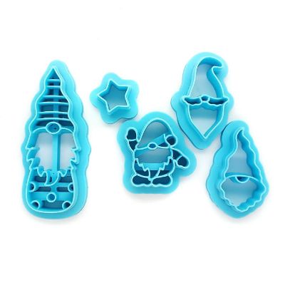 Gnome Clay Cutter Set, 5 pc, Christmas or Winter Image 1