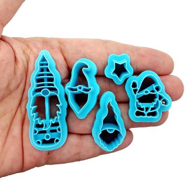 Gnome Clay Cutter Set, 5 pc, Christmas or Winter Image 2