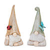 Gnome Statue With Wood Grain Design (Set Of 2) 10"H Resin Image 1