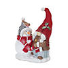 Gnome With Wheelbarrow And Gnome With Snowman (Set Of 2) 7"H, 8"H Resin Image 2