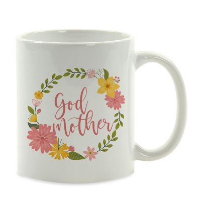Godmother Floral Wreath Ceramic Mug Image 2