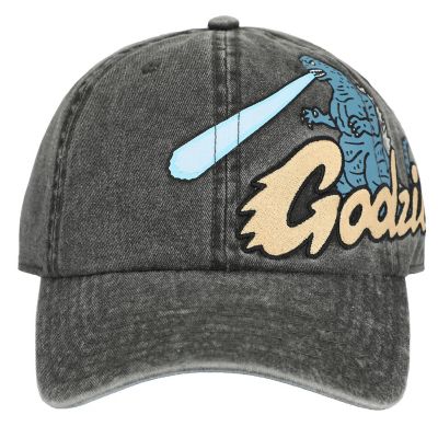 Godzilla Embroidered Pigment Dyed Adjustable Dad Hat Image 1