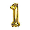 Gold 1 Shaped Number 34" Mylar Balloon Image 1