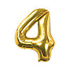Gold 4 Shaped Number 34" Mylar Balloon Image 1