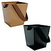 Gold & Black Cardboard Buckets with Ribbon Handle Kit - 12 Pc. Image 1