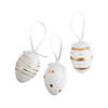 Gold &amp; White Patterned Plastic Easter Ornaments - 12 Pc. Image 1