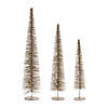 Gold Bottle Brush Pine Tree (Set Of 6) 15.75"H, 19.75"H, 24"H Plastic Image 1