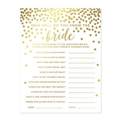 Gold Confetti Bridal HowWellB 20pk Image 1