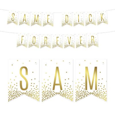 Gold Confetti Same Dick Forever - 4 x 5.5 Inch Image 1