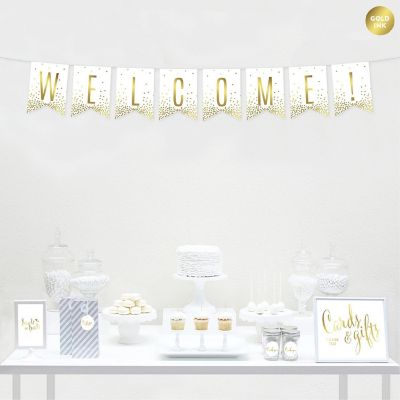 Gold Confetti Welcome - 4 x 5.5 Inch Image 1