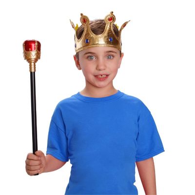 Gold Crown and Scepter Set - Red Image 1