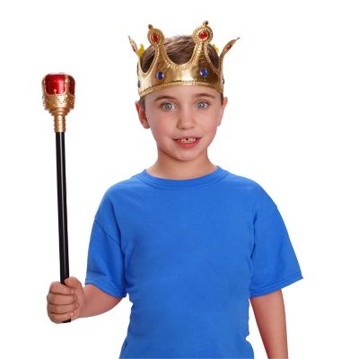 Gold Crown and Scepter Set - Red Image 1