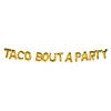 Gold Fiesta Taco Bout A Party Mylar Balloon Banner - 15 Pc. Image 1