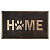Gold Finish "Home" with Paw Print Rubber Doormat 18" x 30" Image 1