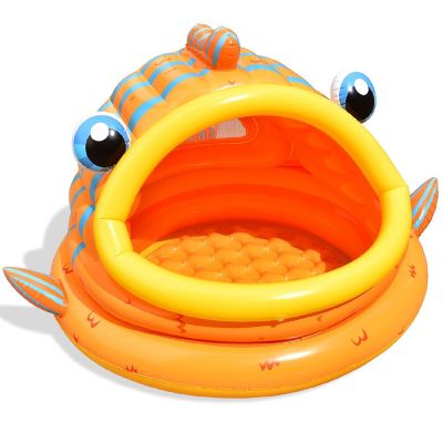 Gold Fish Shade Kiddie Pool Inflatable Beach Pool Tent for Kids Image 1