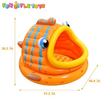 Gold Fish Shade Kiddie Pool Inflatable Beach Pool Tent for Kids Image 1