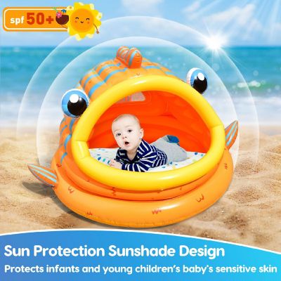 Gold Fish Shade Kiddie Pool Inflatable Beach Pool Tent for Kids Image 3