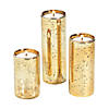 Gold-Flecked Mercury Cylinder Candle Holders - 3 Pc. Image 1