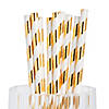 Gold Foil Striped Paper Straws - 24 Pc. Image 1