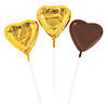 Gold Foil-Wrapped Chocolate Heart Lollipops Image 1