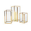 Gold Geometric Square Candle Holders - 3 Pc. Image 1