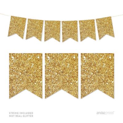 Gold Glitter Banner - 4 x 5.5 Inch Image 1