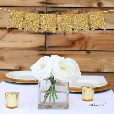 Gold Glitter Banner - 4 x 5.5 Inch Image 1