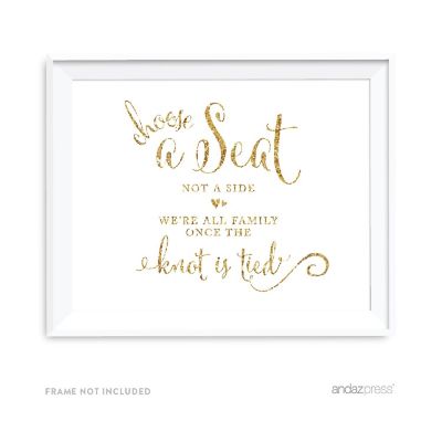 Gold Glitter Choose Seat Not Side 8.5x11 Image 1