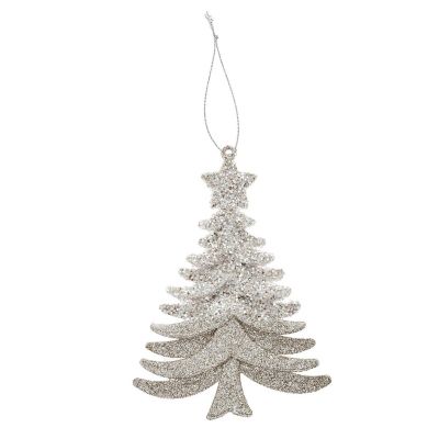 Gold Glitter Christmas Tree Ornament Image 1