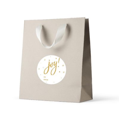 Gold Glitter Joy Christmas To/From Label Image 1