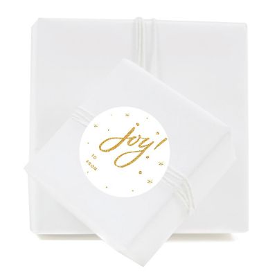 Gold Glitter Joy Christmas To/From Label Image 2