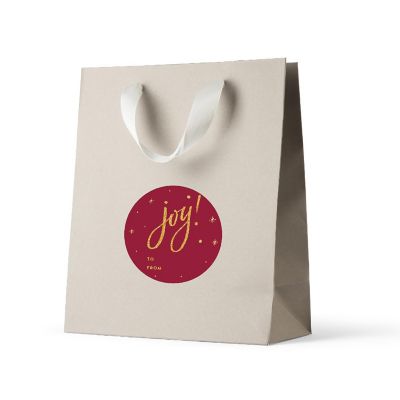 Gold Glitter Joy Christmas To/From Label Image 1