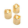 Gold Glitter LED Tealight Candles - 12 Pc. Image 1