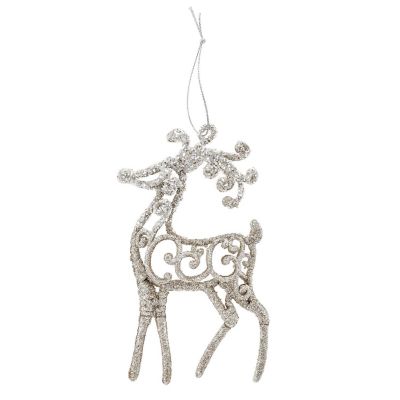 Gold Glitter Reindeer Ornament Image 2