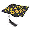 Gold Glitter Self-Adhesive Foam Mortarboard Decorating Kit for 4 Hats Image 1