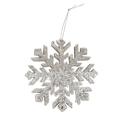 Gold Glitter Snowflake Ornament Image 1