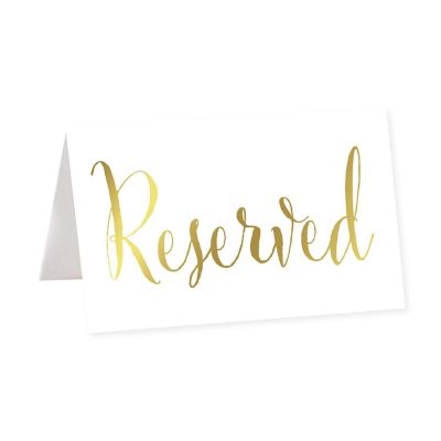 Gold Ink Reserved Table Tent Cards Image 1