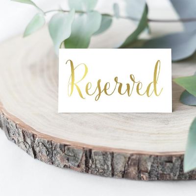 Gold Ink Reserved Table Tent Cards Image 2
