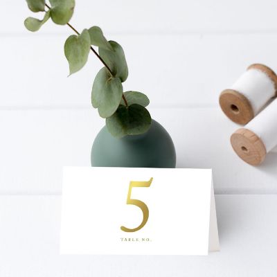Gold Ink Table Numbers Tent 20-Pack Image 2