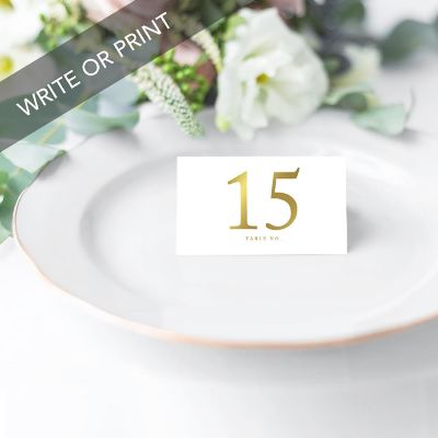 Gold Ink Table Numbers Tent 20-Pack Image 3