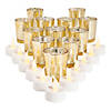 Gold Mercury Glass Votive Candle Holders with Battery-Operated Candles - 24 Pc. Image 1