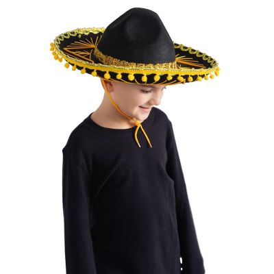 Gold Mexican Sombrero Hat - Kids Image 1