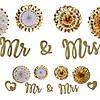 Gold Mr & Mrs Garland with Hanging Fan Decorations - 5 Pc. Image 1
